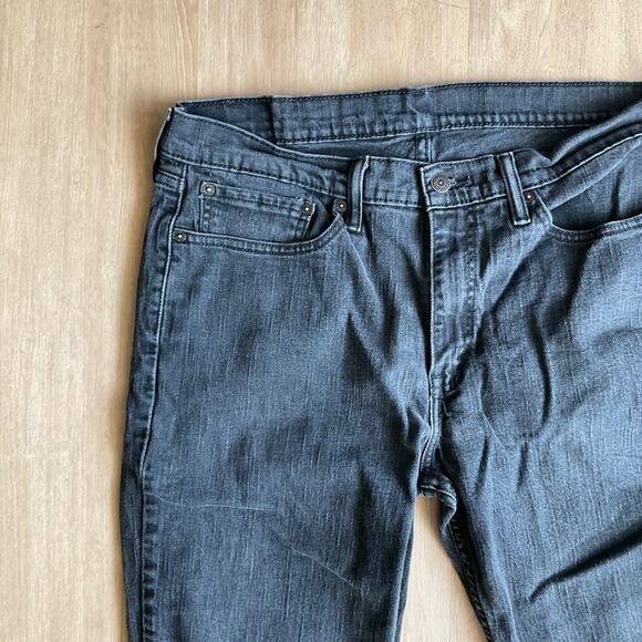 Men's Levi Jeans gray faded black 514 taper leg jeans Y2K 36x32 - Picture 5 of 16